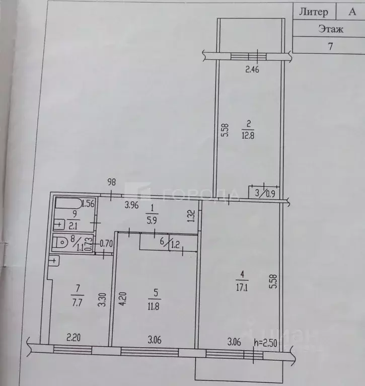 3-к кв. Алтайский край, Барнаул ул. Попова, 76 (60.6 м) - Фото 1