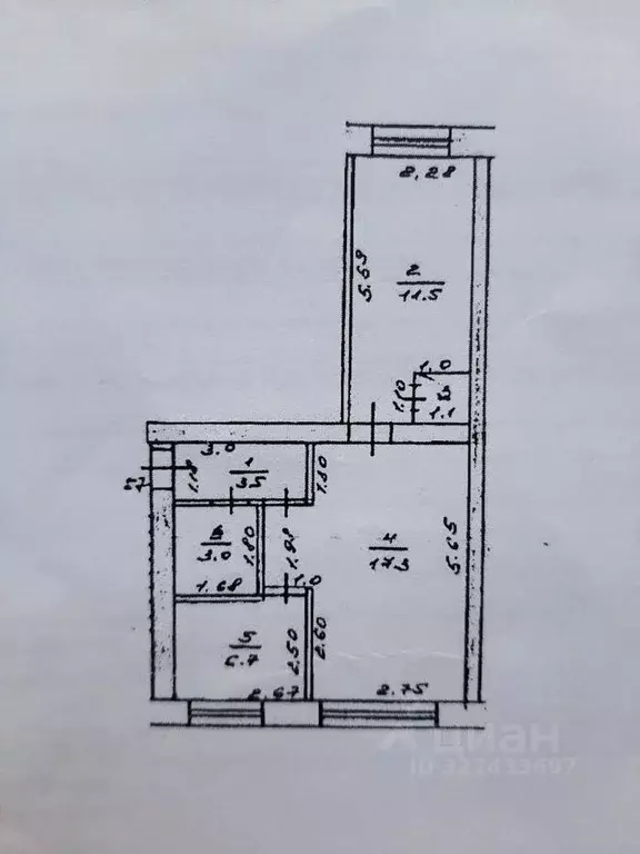 2-к кв. Башкортостан, Уфа Сельская Богородская ул., 39 (43.0 м) - Фото 1