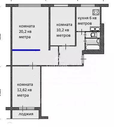 Комната Москва Загорьевский проезд, 11 (32.9 м) - Фото 2