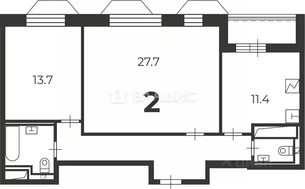 2-к кв. Москва Чоботовская ул., 2А (70.7 м) - Фото 2