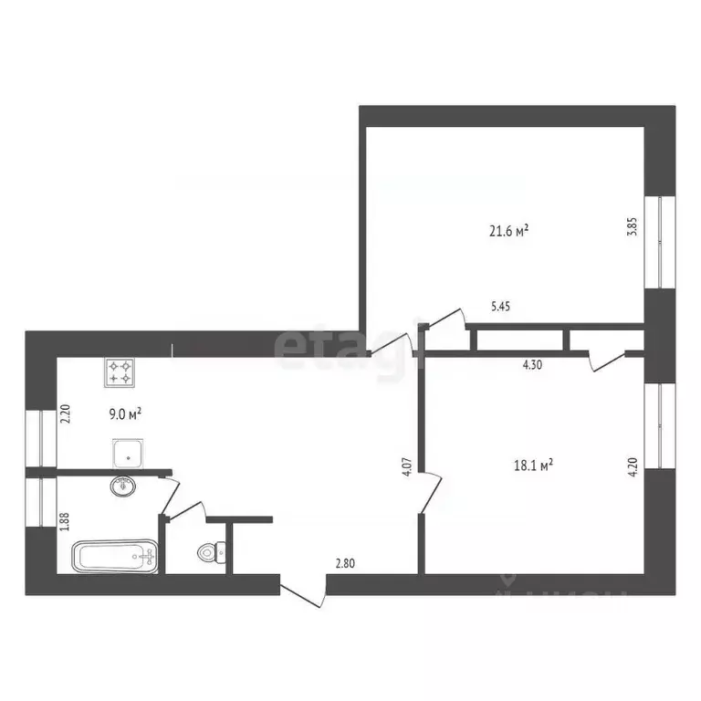 2-к кв. Москва 2-я Кабельная ул., 10 (68.9 м) - Фото 1