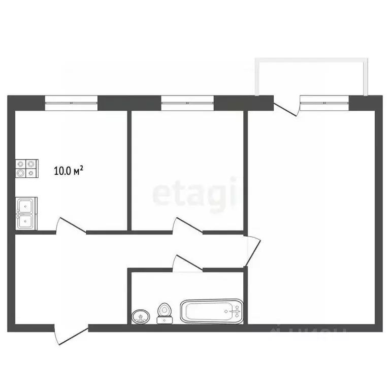 2-к кв. Ярославская область, Ярославский муниципальный округ, пос. ... - Фото 2