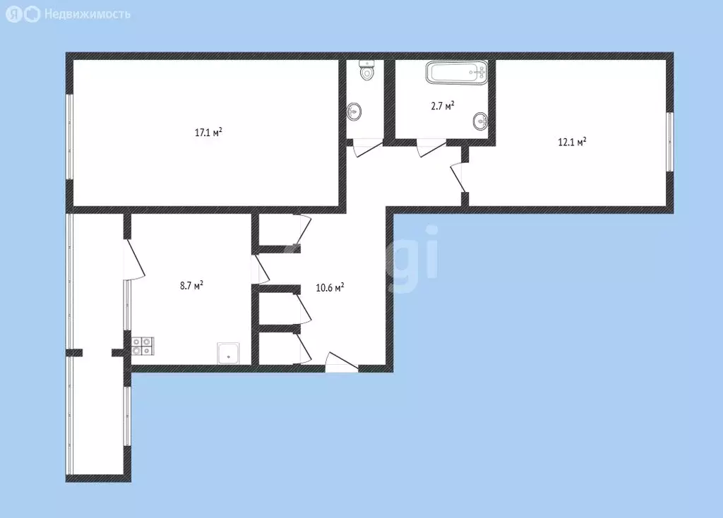 2-комнатная квартира: Черкесск, Магазинная улица, 30 (54.3 м) - Фото 1