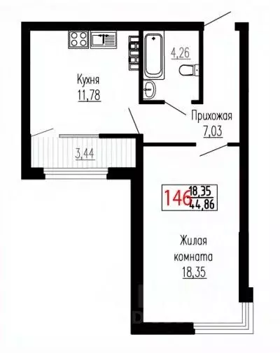 1-к кв. Свердловская область, Екатеринбург ул. Лыжников, 3 (44.7 м) - Фото 0