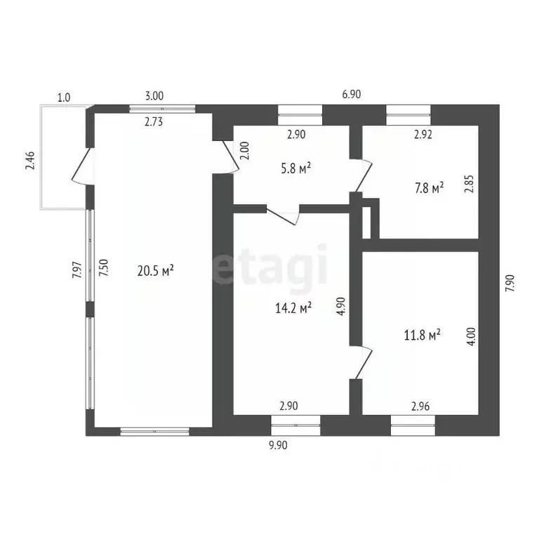 Дом в Крым, Ленинский район, с. Калиновка ул. Виноградная, 46 (60 м) - Фото 2