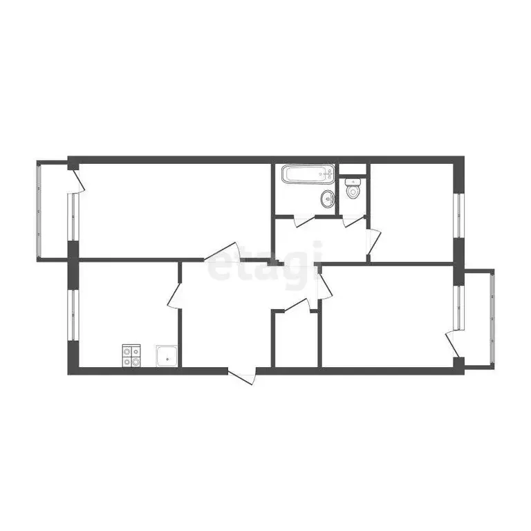 3-комнатная квартира: Бийск, улица Декабристов, 10 (67.8 м) - Фото 1