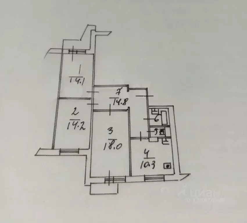 3-к кв. Московская область, Люберцы городской округ, Октябрьский пгт, ... - Фото 2