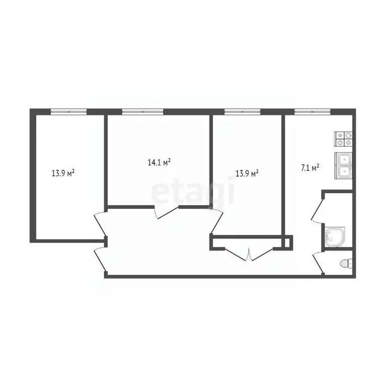 3-к кв. Челябинская область, Озерск просп. Ленина, 84 (73.0 м) - Фото 2