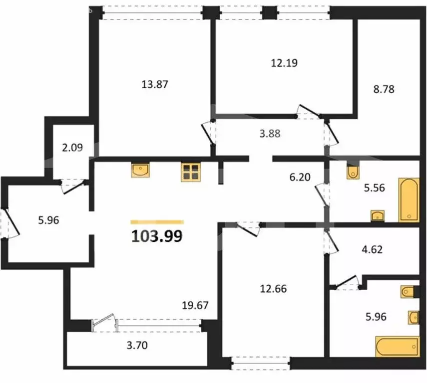 3-комнатная квартира: Воронеж, Ленинградская улица, 29Б (103.99 м) - Фото 0