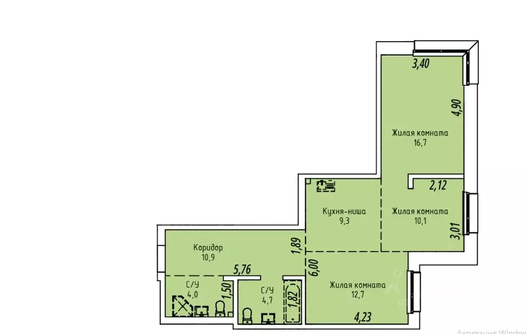3-к кв. Иркутская область, Иркутск Култукская ул., 16 (68.4 м) - Фото 2