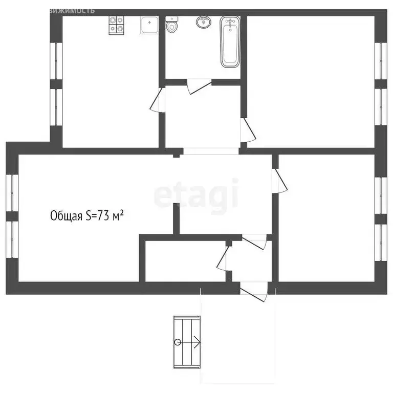 Дом в Зональный район, станция Буланиха, Школьная улица (73 м) - Фото 1