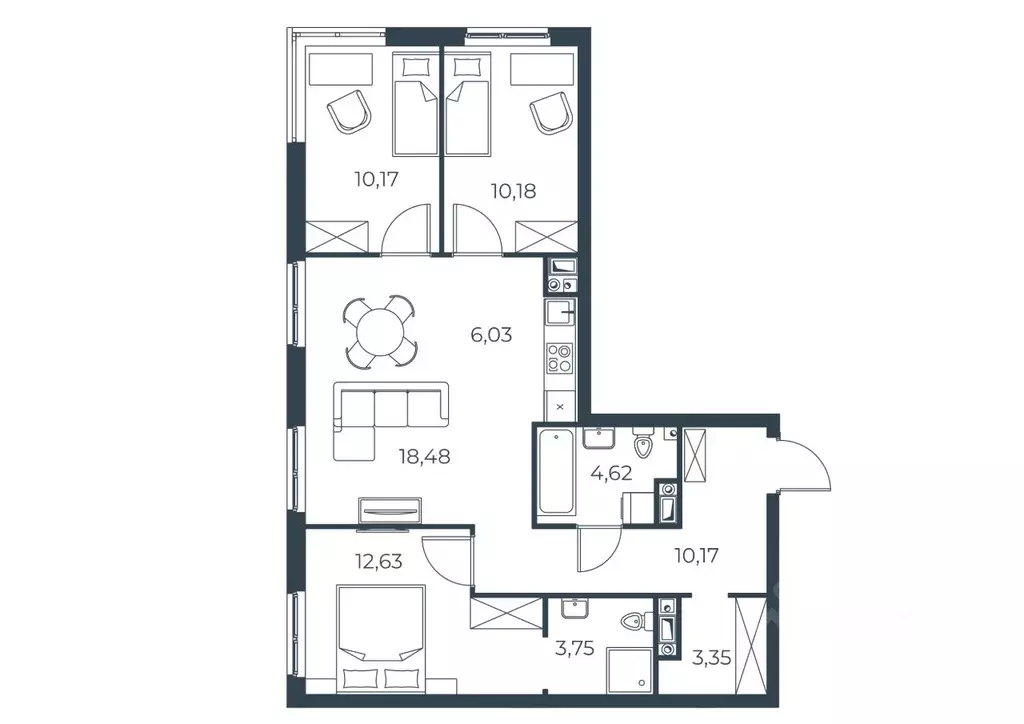 3-к кв. Астраханская область, Астрахань Татарская Слобода кв-л,  ... - Фото 1