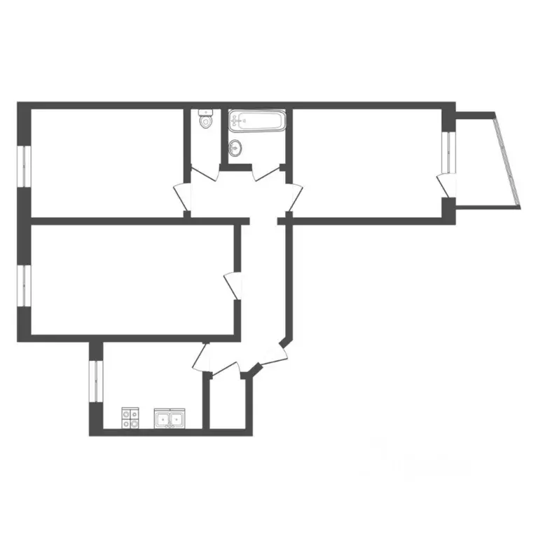 3-к кв. Тюменская область, Тюмень ул. Пермякова, 56А (65.0 м) - Фото 2