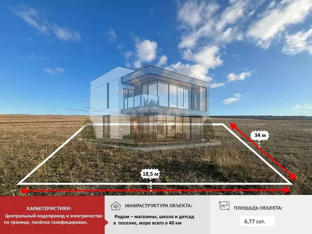 Участок в Крым, Симферопольский район, с. Чистенькое  (6.77 сот.) - Фото 1