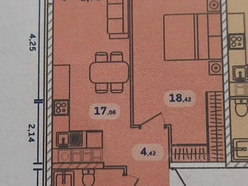 1-к кв. Краснодарский край, Новороссийск ул. Хворостянского, 21 (44.5 ... - Фото 1