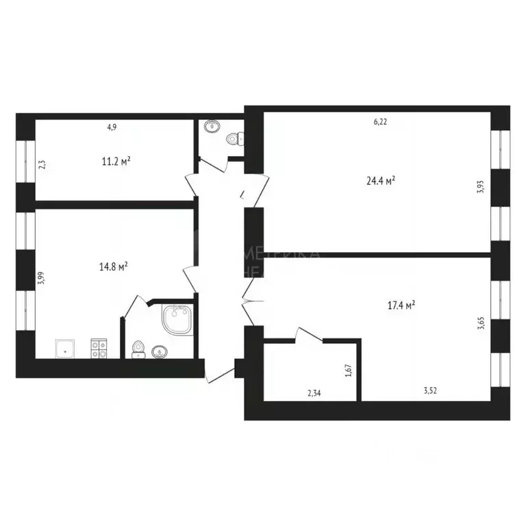 3-к кв. Санкт-Петербург Зверинская ул., 17а (86.0 м) - Фото 0