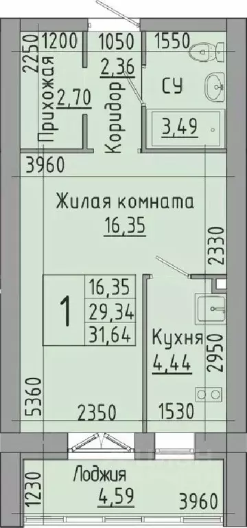 1-к кв. Волгоградская область, Волгоград ул. Добрушина, 32 (31.64 м) - Фото 0