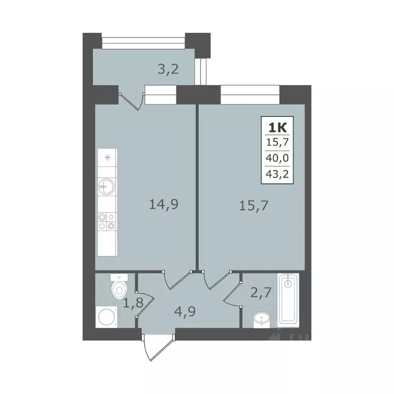 1-к кв. Ставропольский край, Ессентуки  (43.2 м) - Фото 1