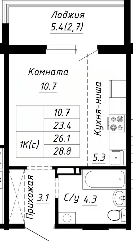 1-к кв. Алтайский край, Барнаул ул. Им. Анатолия Мельникова, 1 (26.1 ... - Фото 0