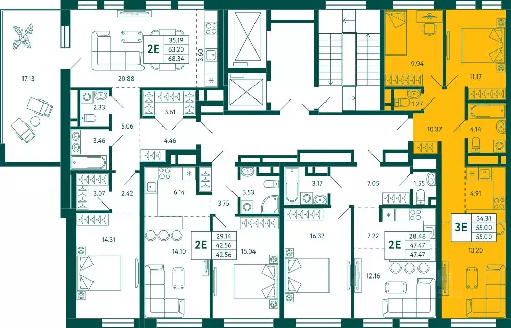 2-к кв. Башкортостан, Уфа Зеленая Роща жилрайон, Терле Парк жилой ... - Фото 1