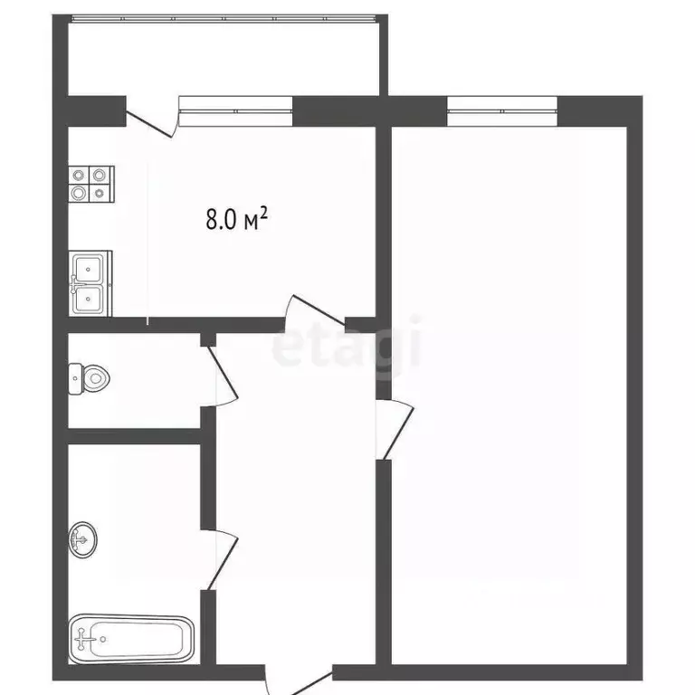 1-к кв. Тамбовская область, Тамбов Советская ул., 190Ак1 (43.5 м) - Фото 1