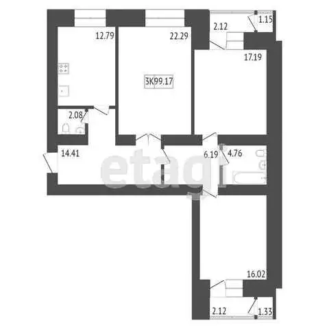Продаётся 3-к квартира, 103.23 м - Фото 0