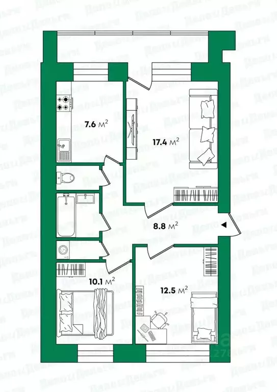 3-к кв. Кировская область, Киров ул. Сурикова, 7б (61.5 м) - Фото 1