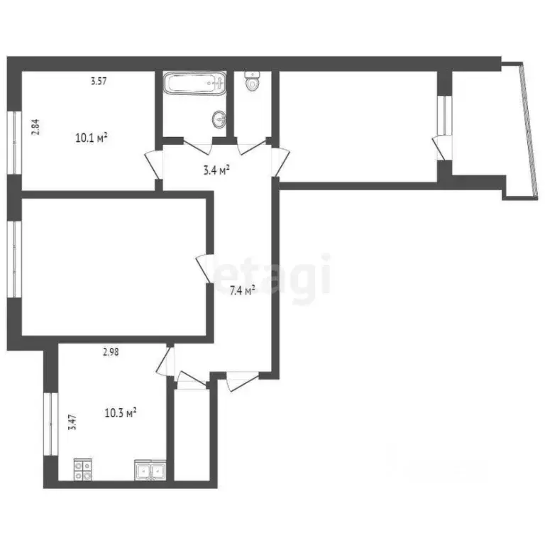 Комната Вологодская область, Вологда ул. Возрождения, 76 (10.1 м) - Фото 2