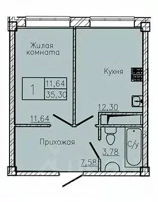 1-к кв. Ставропольский край, Пятигорск  (36.48 м) - Фото 1