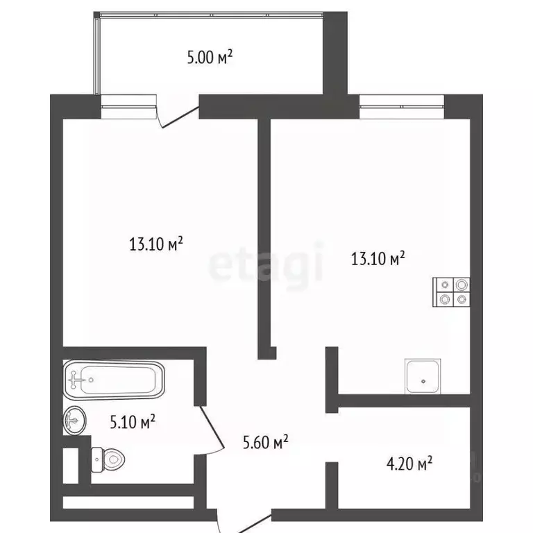 1-к кв. Тюменская область, Тюмень Профсоюзная ул., 55 (42.3 м) - Фото 1