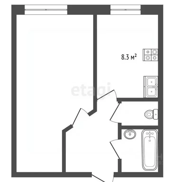 1-к кв. Чувашия, Чебоксары ул. Ашмарина, 27 (38.1 м) - Фото 2