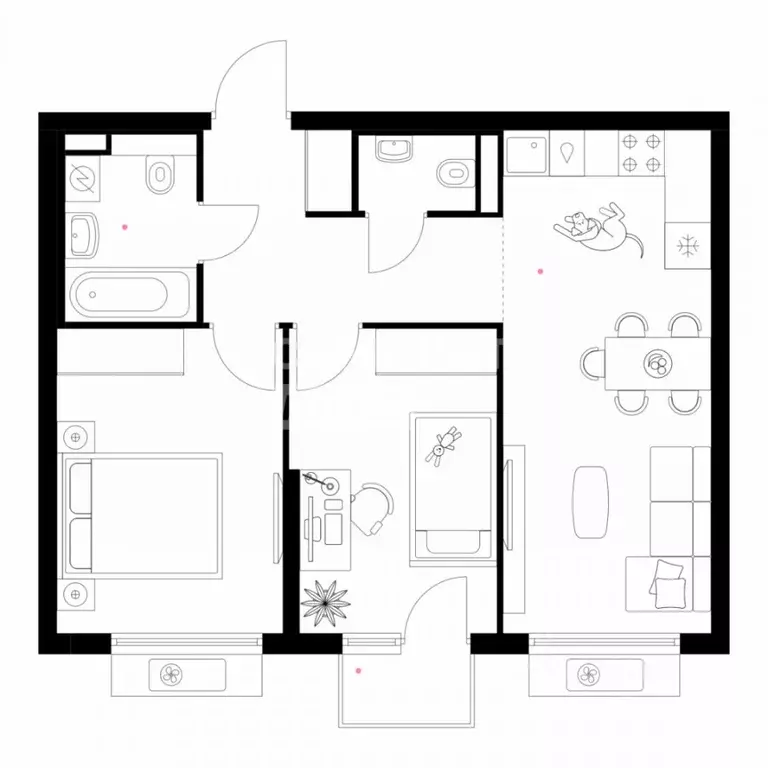 2-к кв. Москва Мичуринский просп., 21К2 (63.2 м) - Фото 2