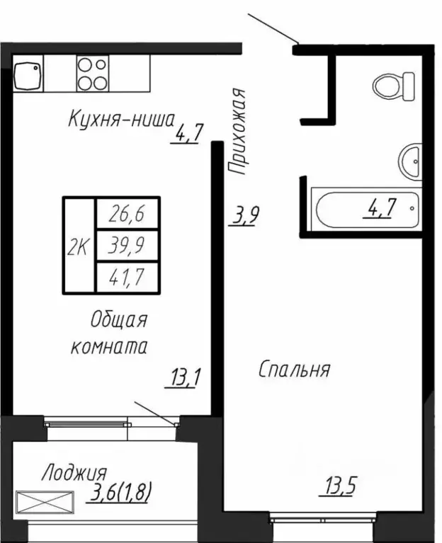 2-к кв. Ленинградская область, Тельмана Тосненский район, Сибирь жилой ... - Фото 0