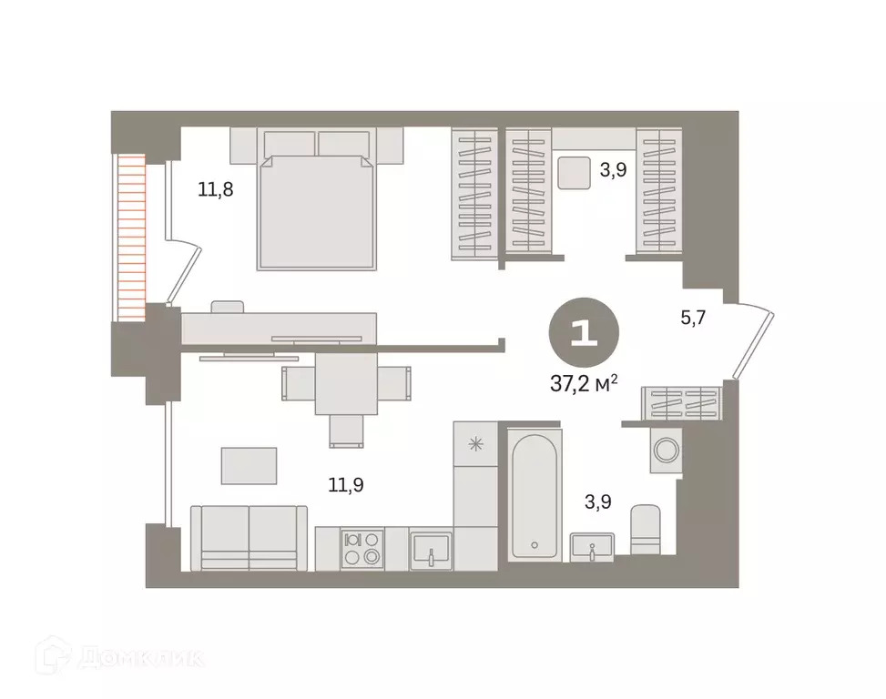 Продаётся 1-к квартира, 37.17 м - Фото 0