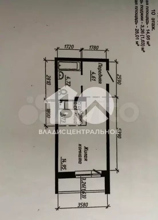 Квартира-студия, 28 м, 10/25 эт. - Фото 0