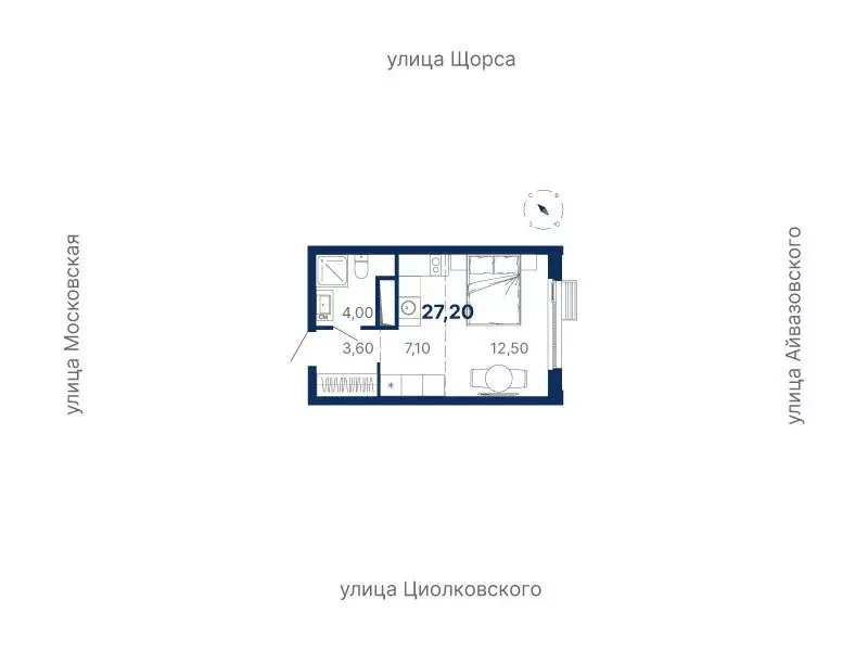 Квартира-студия: Екатеринбург, Московская улица, 249/2 (27.2 м) - Фото 0