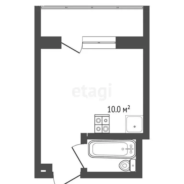 Квартира-студия: Тюмень, Ямская улица, 98В (12.7 м) - Фото 1
