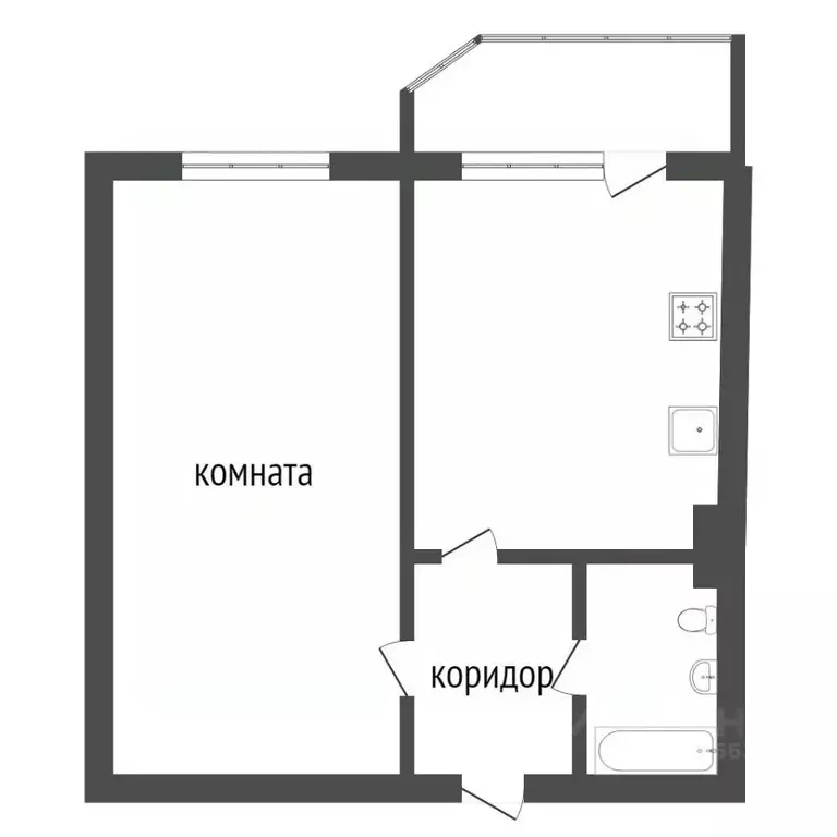 1-к кв. Ханты-Мансийский АО, Сургут ул. Крылова, 32 (36.5 м) - Фото 1
