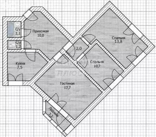 3-комнатная квартира: Уфа, улица Авроры, 3 (64 м) - Фото 2