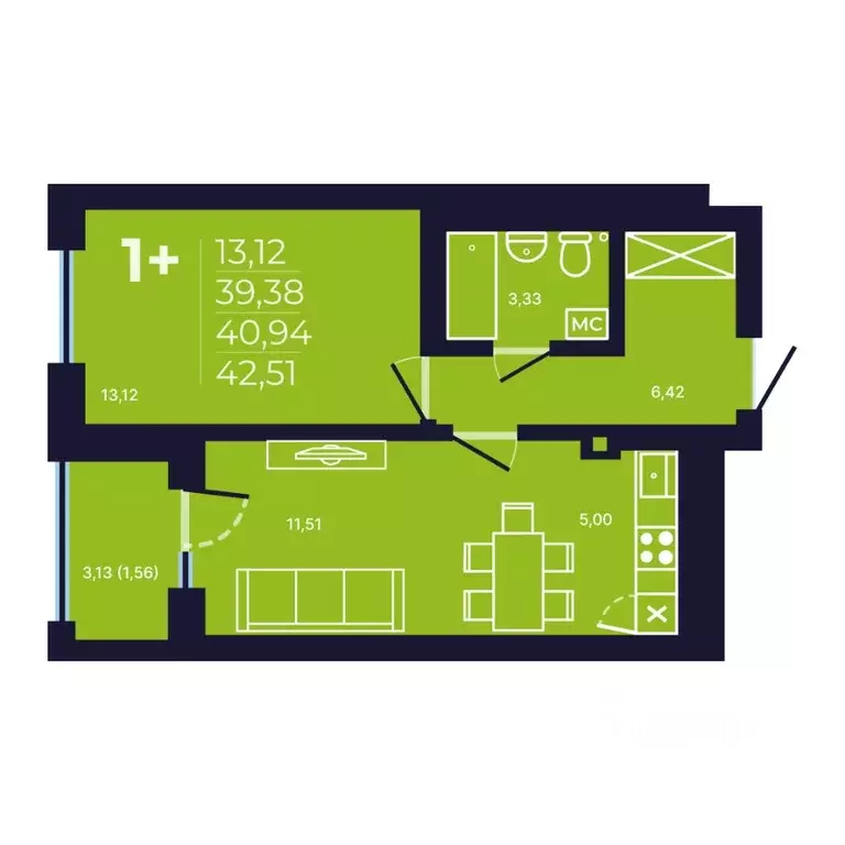1-к кв. Башкортостан, Уфа ул. Майора Доставалова, 7 (40.6 м) - Фото 1