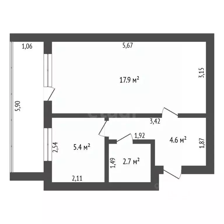1-к кв. Амурская область, Благовещенский район, с. Чигири Лесная ул., ... - Фото 2