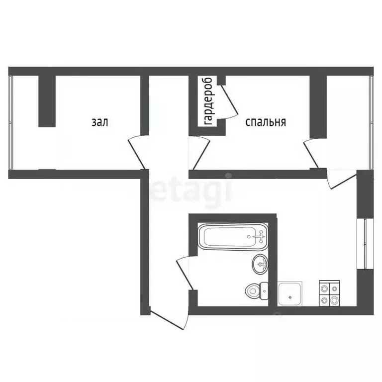 2-к кв. Ставропольский край, Кисловодск ул. Жмакина (46.5 м) - Фото 1
