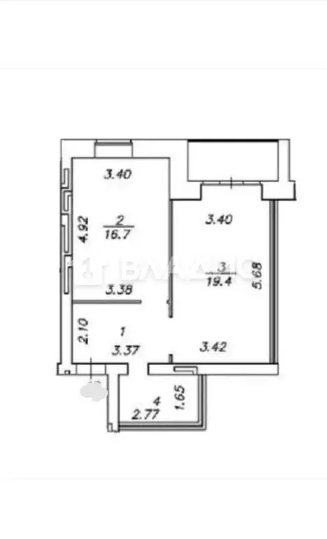 1-комнатная квартира: Вологда, Заречная улица, 12 (47.8 м) - Фото 1