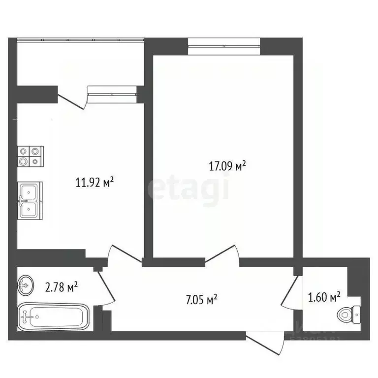 1-к кв. Ростовская область, Ростов-на-Дону ул. Подвойского, 68 (43.0 ... - Фото 2