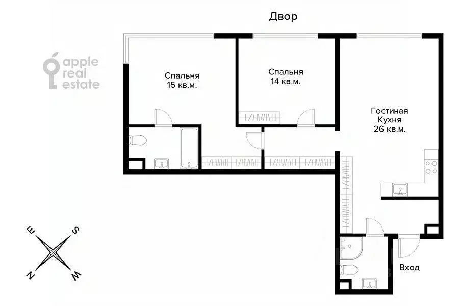 Квартира, 3 комнаты, 80 м - Фото 0