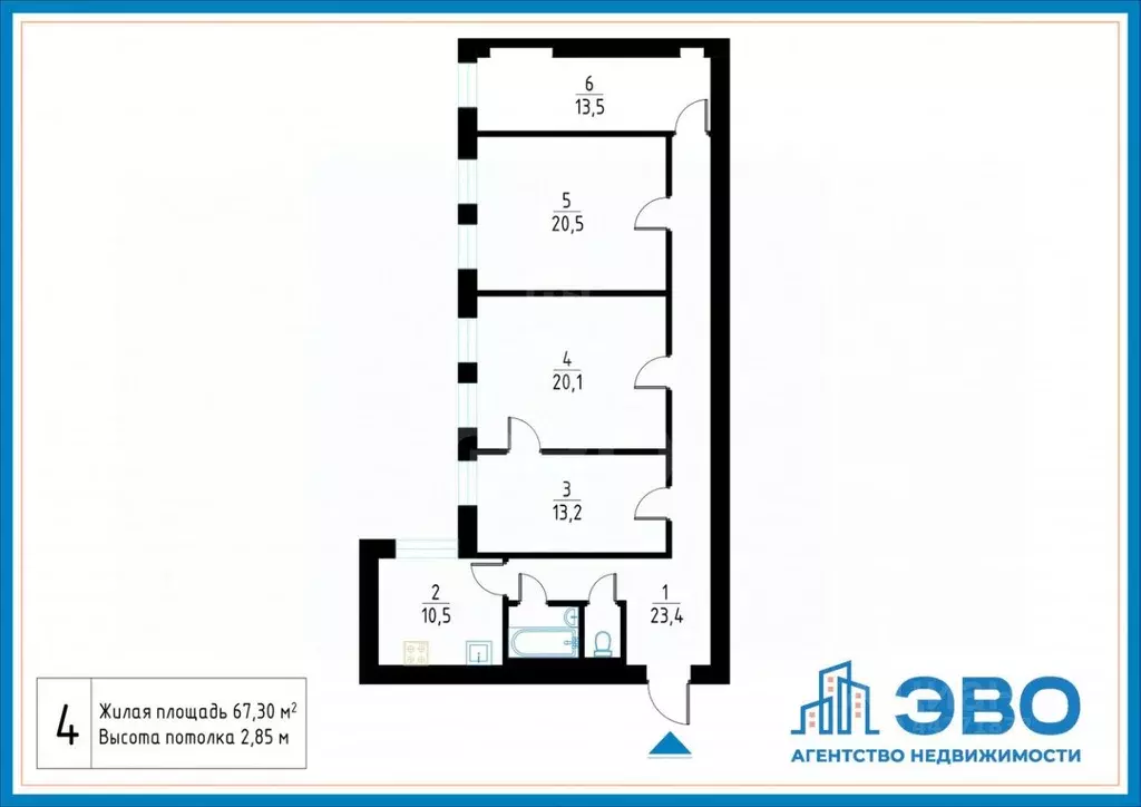 4-к кв. Санкт-Петербург Вознесенский просп., 55 (105.5 м) - Фото 2