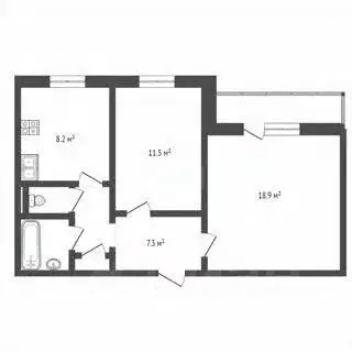2-к кв. Хабаровский край, Ванино рп ул. Строителей, 3 (50.5 м) - Фото 2