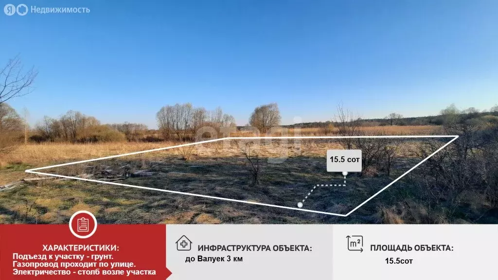 Участок в Белгородская область, Валуйский муниципальный округ, село ... - Фото 1