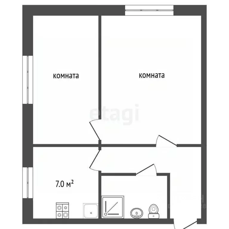 2-к кв. Владимирская область, Муром пос. Зименки, ул. Мира, 6 (39.0 м) - Фото 1