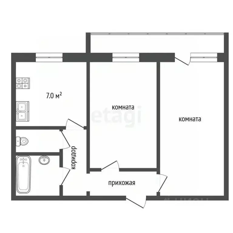 2-к кв. Московская область, Зарайск Зарайск муниципальный округ, 1-й ... - Фото 1